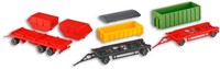 Kibri 15706 H0 - Vuilcontainers op Aanhangers 3stuks-2
