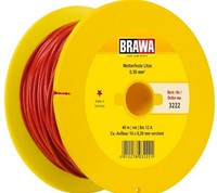 Brawa 3222 H0 - Litze 0,50 mm², 40 m Spule, rot