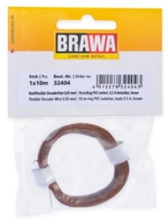 Brawa 32404 H0 - Decoderlitze 0,05 mm², 10 m Ring, braun