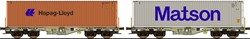 ESU 36608 H0 - Containerdraagwagen Hapag-Lloyd + Matson H0 Sgmmns D-AAEC Ep. VI DC