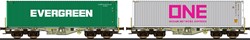 ESU 36611 H0 - Containerdraagwagen Evergreen + ONE H0 Sgmmns D-AAEC Ep. VI DC