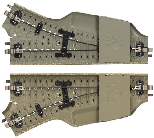 Märklin 5221/5202 H0 - M-Rails Elektrische Wisselpaar L/R 180 mm 30gr Grote Hendel-2