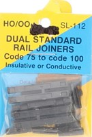 Peco SL-112 H0 -  Verloopraillas Code 75 naar Code 100 12stuks