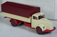 Wiking 859 04 26 H0 - Mercedes Benz L6600 Vrachtwagen met Zeil Beige/Rood